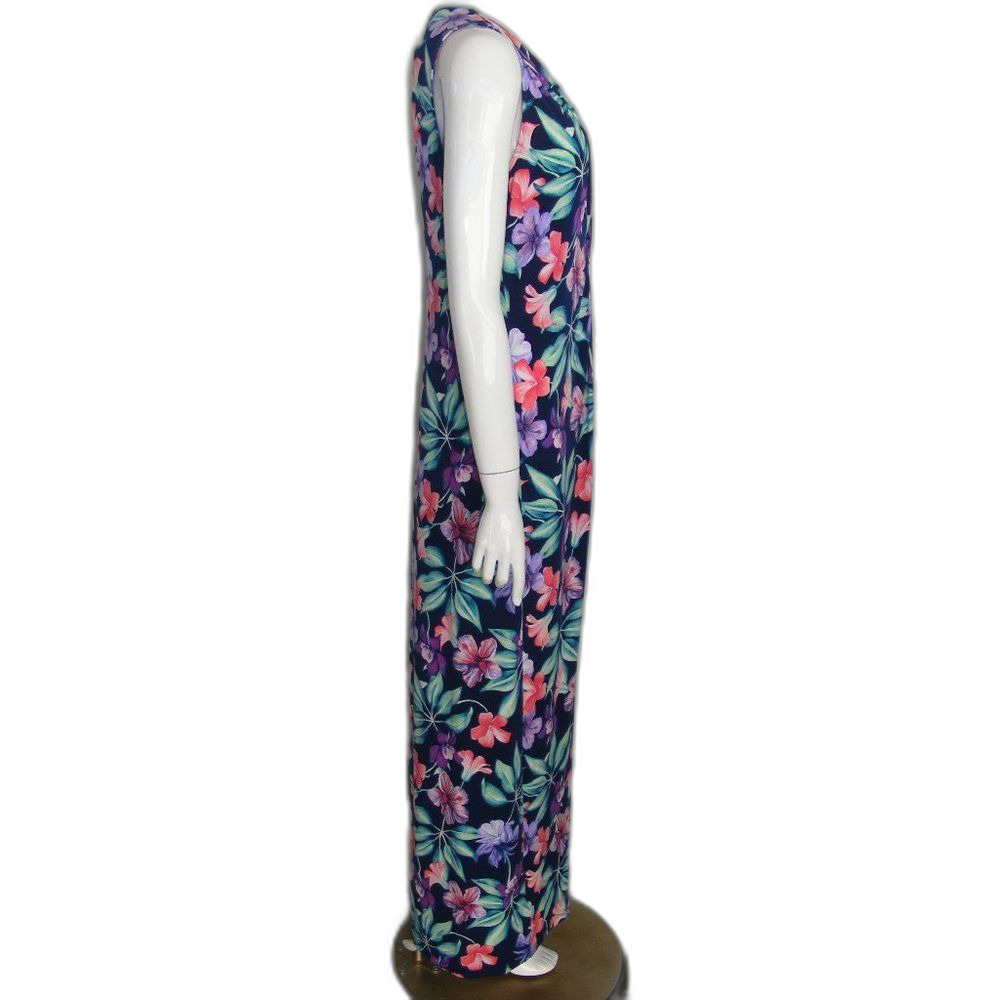 TOMMY BAHAMA Maxi Dress, L, Floral, Navy, Twist Front, Sleeveless - Picture 6 of 11